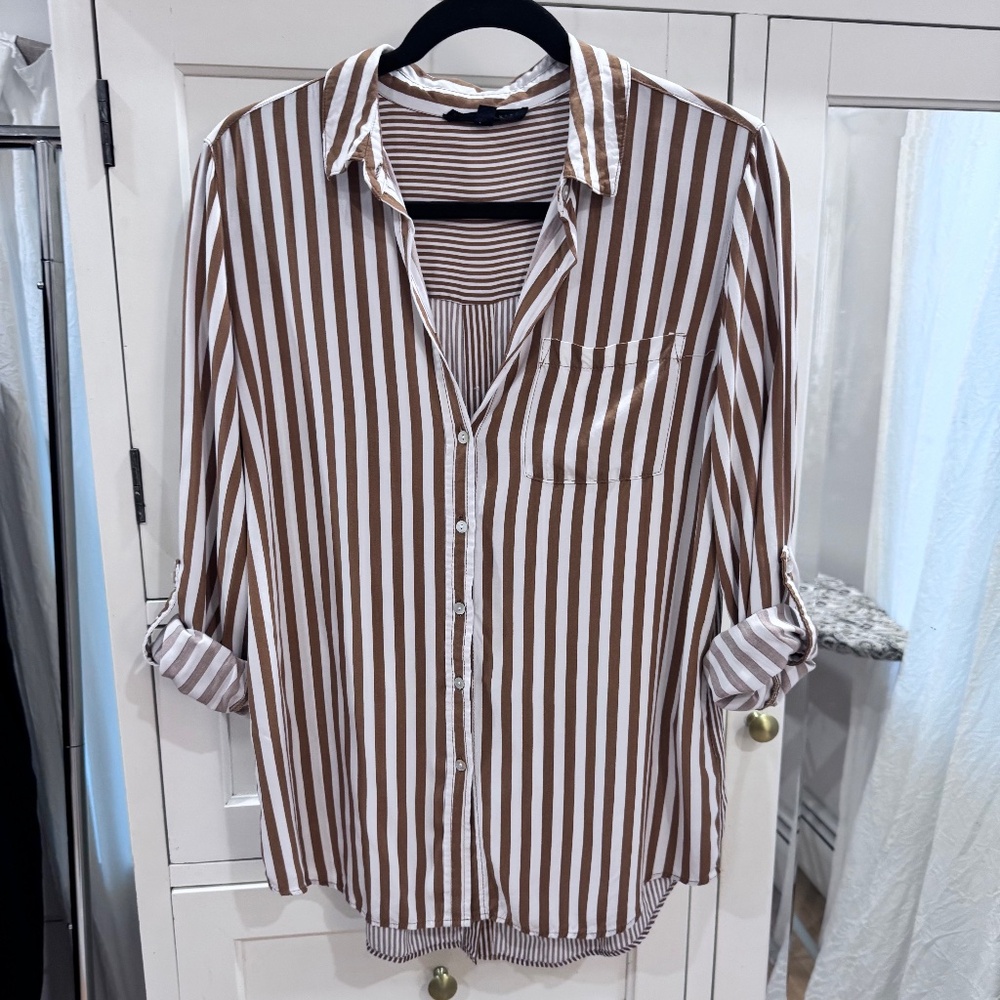Long Sleeve Striped Button Up